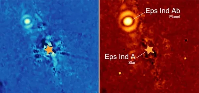 Холодный гигант в 6 раз массивнее Юпитера: первый снимок Уэбба