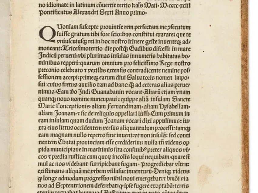 За 3,9 млн долларов продали письмо Колумба об открытии Америки
