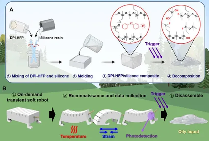 Мягкий робот-шпион самоуничтожается, превращаясь в лужу