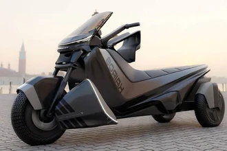 Трицикл будущего: аэродинамические «ушки» и нагрудная подушка безопасности