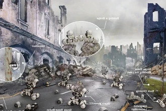 Роботы-улитки на гусеницах строят лестницы и мосты из своих тел